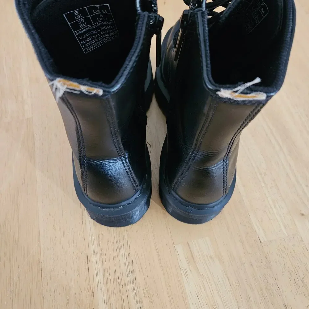 Dr. Martens Vegan Jadon II Mono Platform Boots Black Sz 7M FLAW